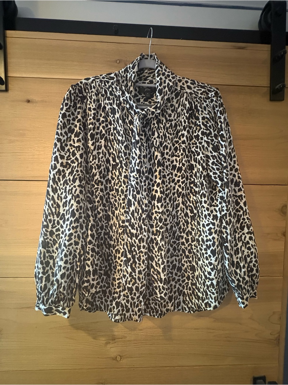 Women’s Long-Sleeve Button Up Leopard Print Blouse Business Office Professional